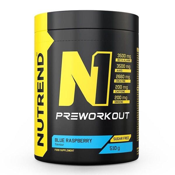 Nutrend N1 Pre-Workout, Blue Raspberry - 510g