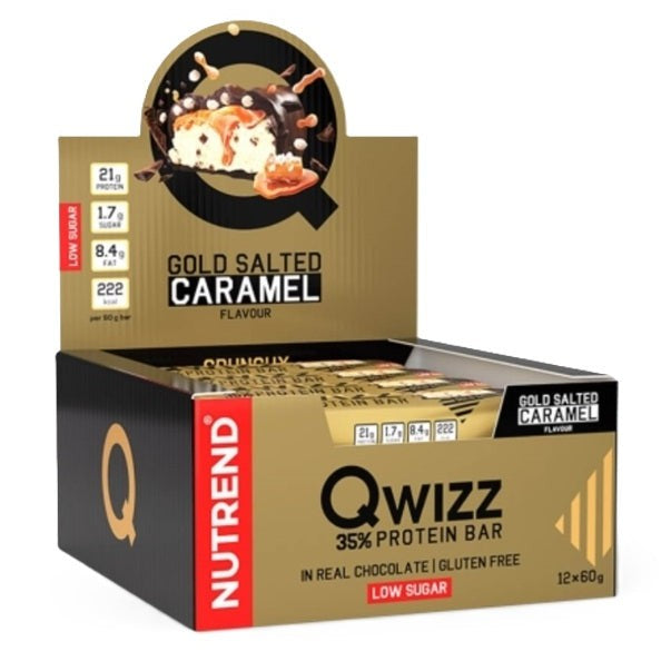 Nutrend Qwizz 35% Protein Bar, Gold Salted Caramel - 12 x 60g