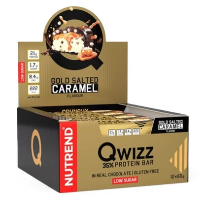 Nutrend Qwizz 35% Protein Bar, Gold Salted Caramel - 12 x 60g