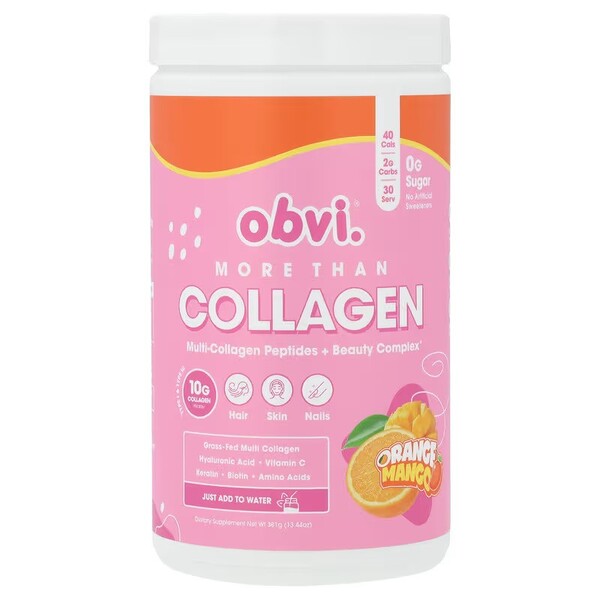 Obvi More Than Collagen Multi-Collagen Peptides + Beauty Complex, Orange Mango - 381g