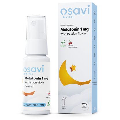 Osavi Melatonin with Passion Flower Oral Spray, 1mg (Cherry) - 25 ml.