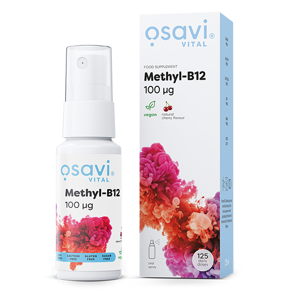 Osavi Methyl-B12 Oral Spray, 100mcg (Cherry) - 25 ml.