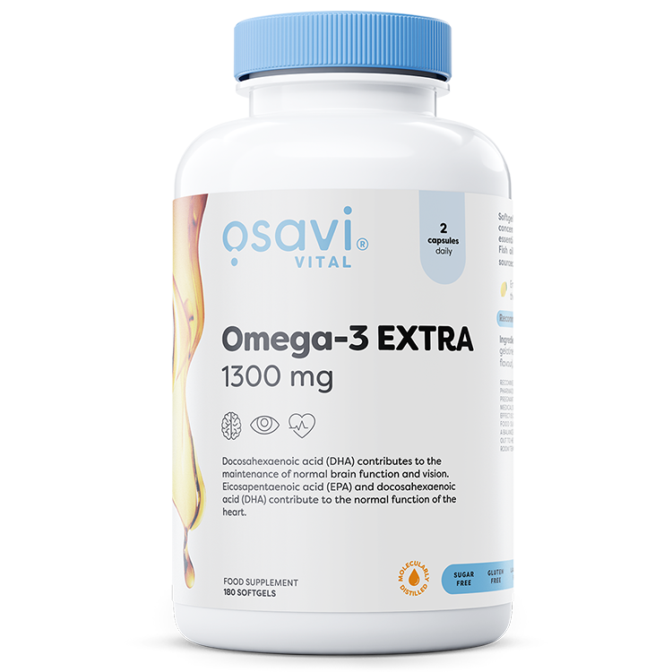 Osavi Omega-3 Extra Molecularly Distilled, 1300mg (Lemon) - 180 softgels