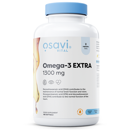 Osavi Omega-3 Extra Molecularly Distilled, 1300mg (Lemon) - 180 softgels