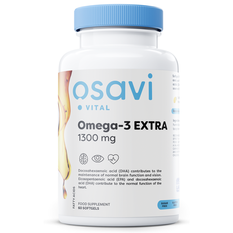 Osavi Omega-3 Extra Molecularly Distilled, 1300mg (Lemon) - 60 softgels