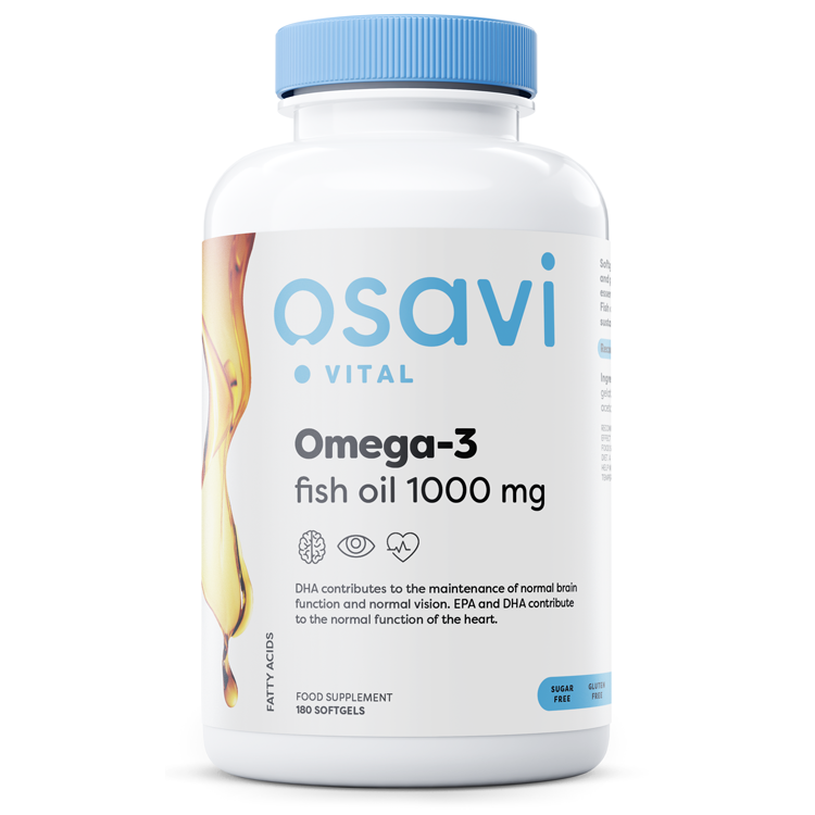 Osavi Omega-3 Fish Oil Molecularly Distilled, 1000mg - 180 softgels