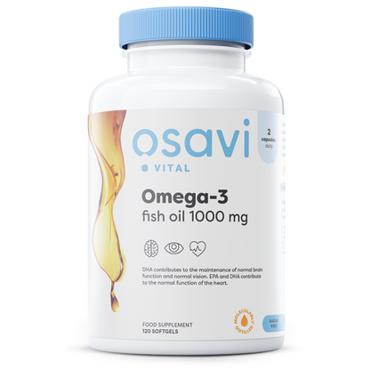 Osavi Omega-3 Fish Oil Molecularly Distilled, 1000mg (Lemon) - 120 softgels