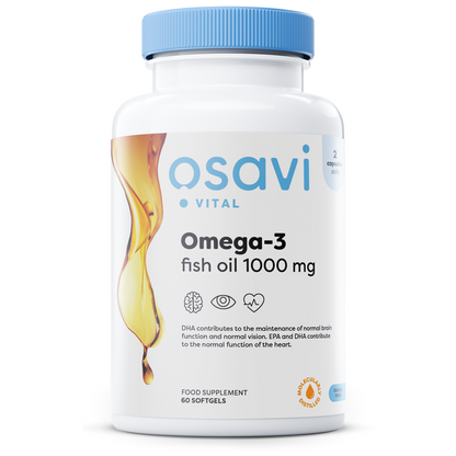 Osavi Omega-3 Fish Oil Molecularly Distilled, 1000mg (Lemon) - 60 softgels