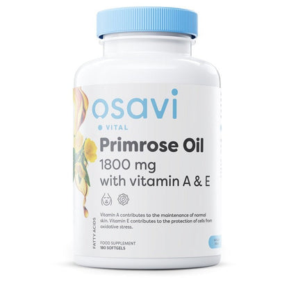 Osavi Primrose Oil with Vitamin A & E, 1800mg - 180 softgels