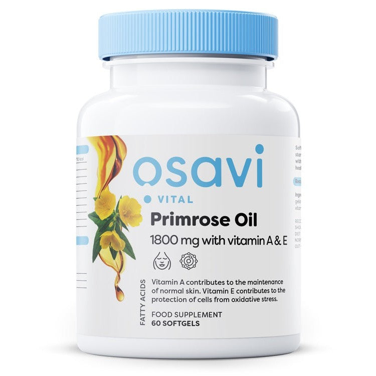Osavi Primrose Oil with Vitamin A & E, 1800mg - 60 softgels