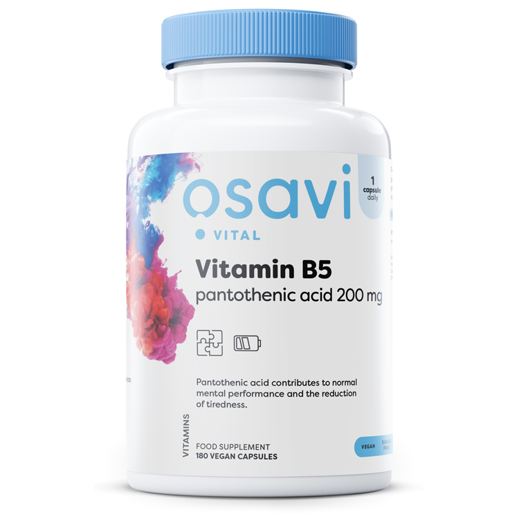 Osavi Vitamin B5 Pantothenic Acid, 200mg - 180 vegan caps