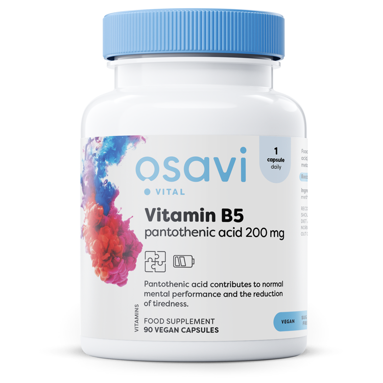 Osavi Vitamin B5 Pantothenic Acid, 200mg - 90 vegan caps