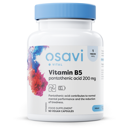 Osavi Vitamin B5 Pantothenic Acid, 200mg - 90 vegan caps