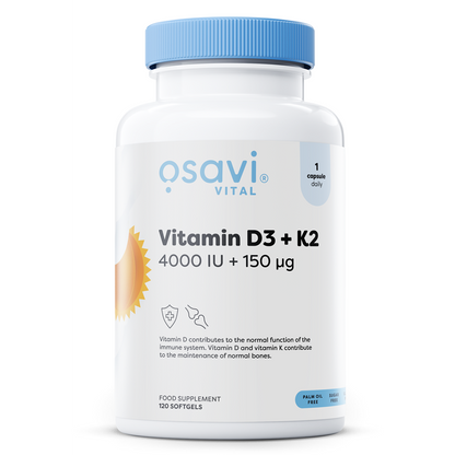 Osavi Vitamin D3 + K2, 4000IU + 150mcg - 120 softgels