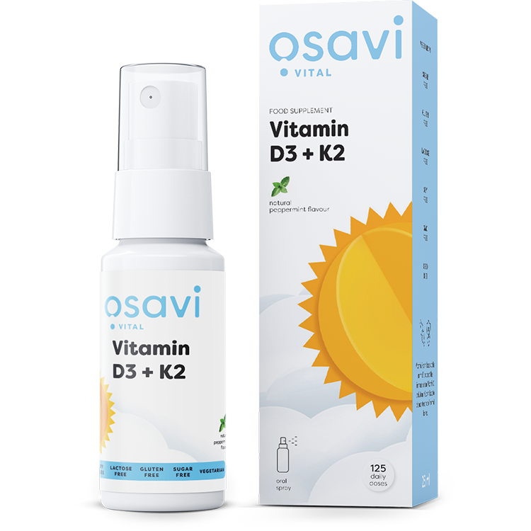Osavi Vitamin D3 + K2 Oral Spray, Peppermint - 25 ml.