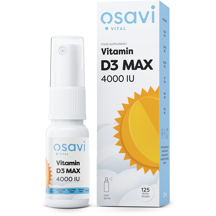Osavi Vitamin D3 Oral Spray, MAX 4000IU - 12.5 ml.