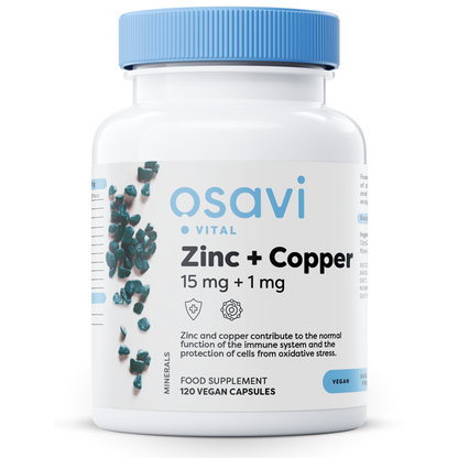 Osavi Zinc + Copper, 15mg + 1mg - 120 vegan caps