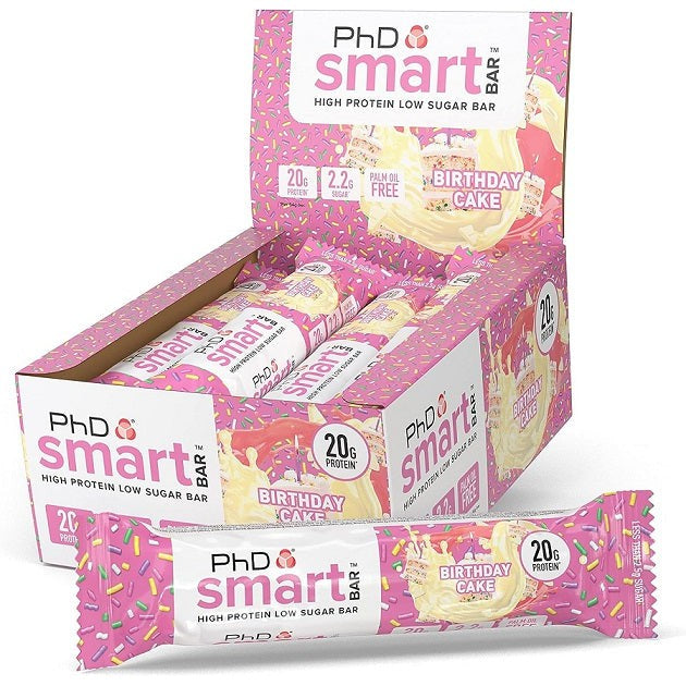 PhD Smart Bar, Birthday Cake - 12 x 64g