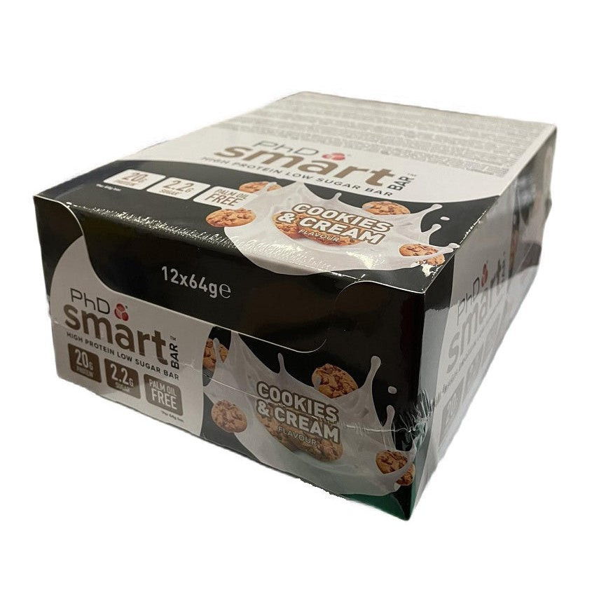 PhD Smart Bar, Cookies & Cream - 12 x 64g