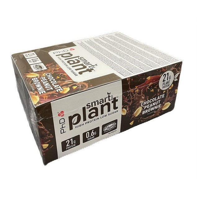 PhD Smart Bar Plant, Chocolate Peanut Brownie - 12 x 64g