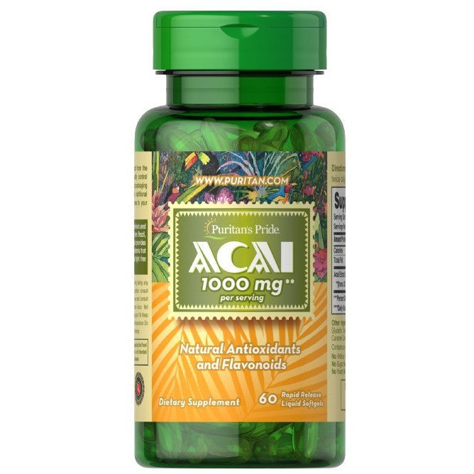 Puritan's Pride Acai, 1000mg - 60 softgels