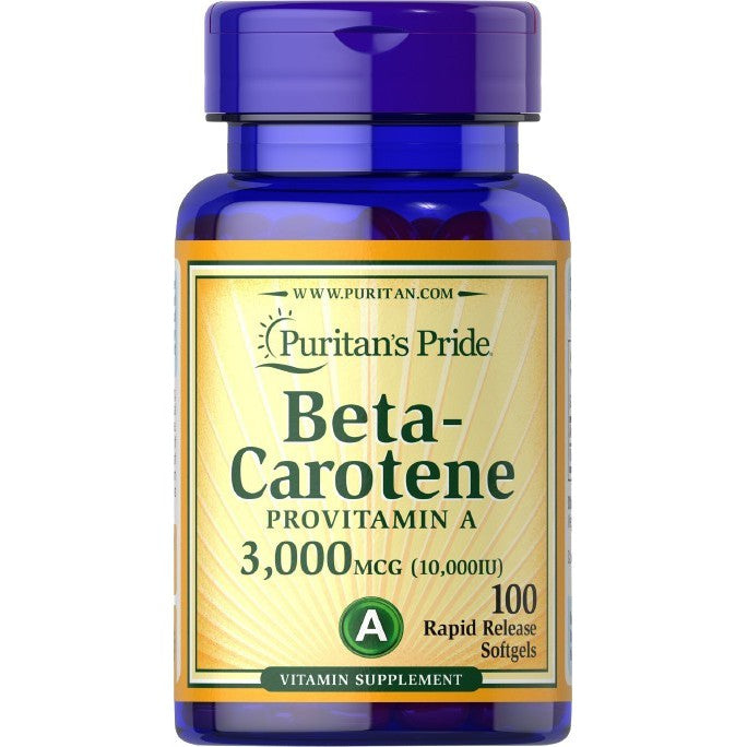 Puritan's Pride Beta-Carotene, 10000 IU - 100 softgels