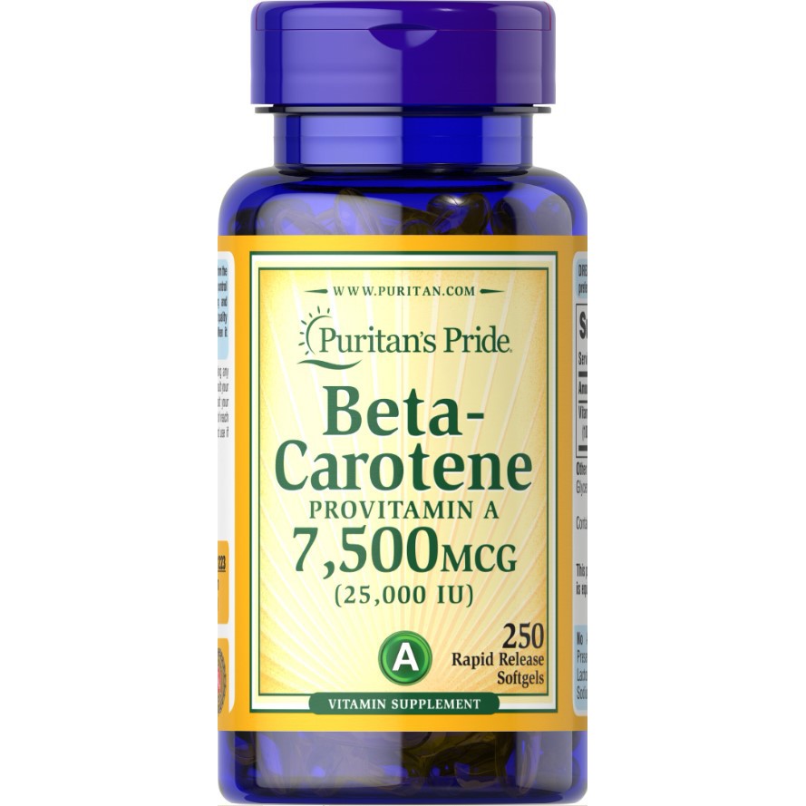 Puritan's Pride Beta-Carotene, 25000 IU - 250 softgels