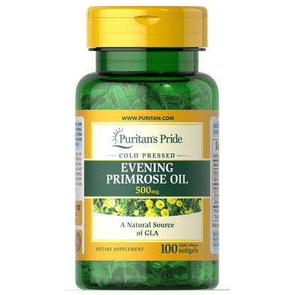 Puritan's Pride Evening Primrose Oil, 500mg - 100 softgels