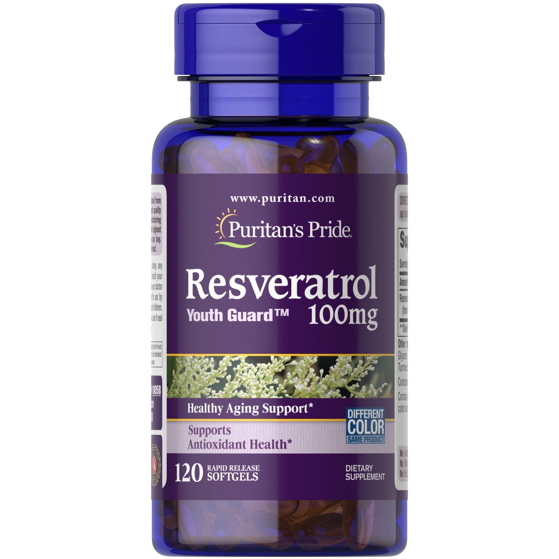 Puritan's Pride Resveratrol, 100mg - 120 softgels