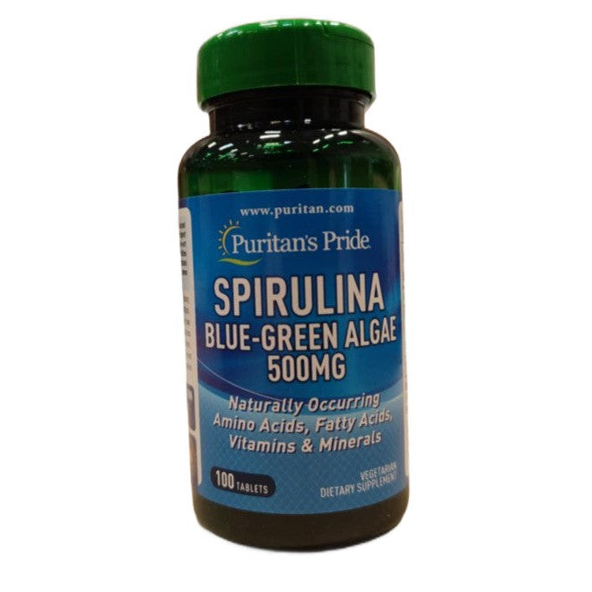 Puritan's Pride Spirulina Blue-Green Algae, 500mg - 100 tabs
