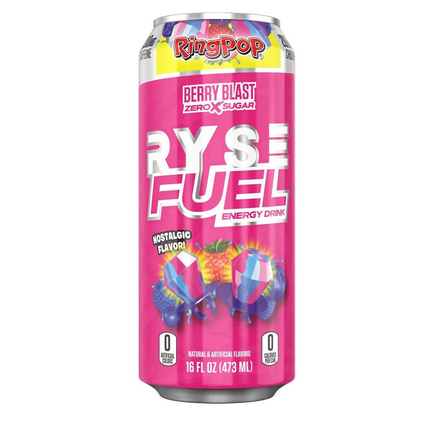 RYSE Fuel Energy Drink, Ring Pop Berry Blast - 12 x 473 ml.