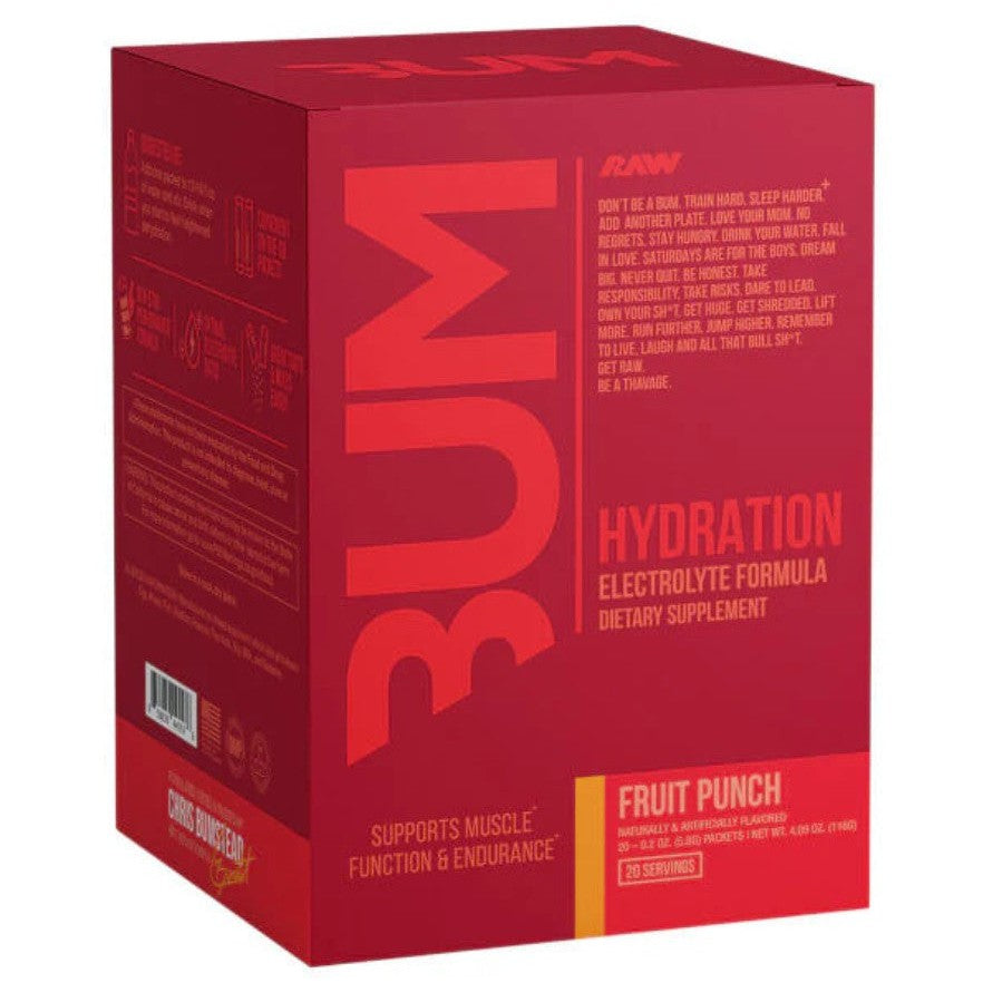 Raw Nutrition Bum Hydration, Fruit Punch - 20 x 5.8g