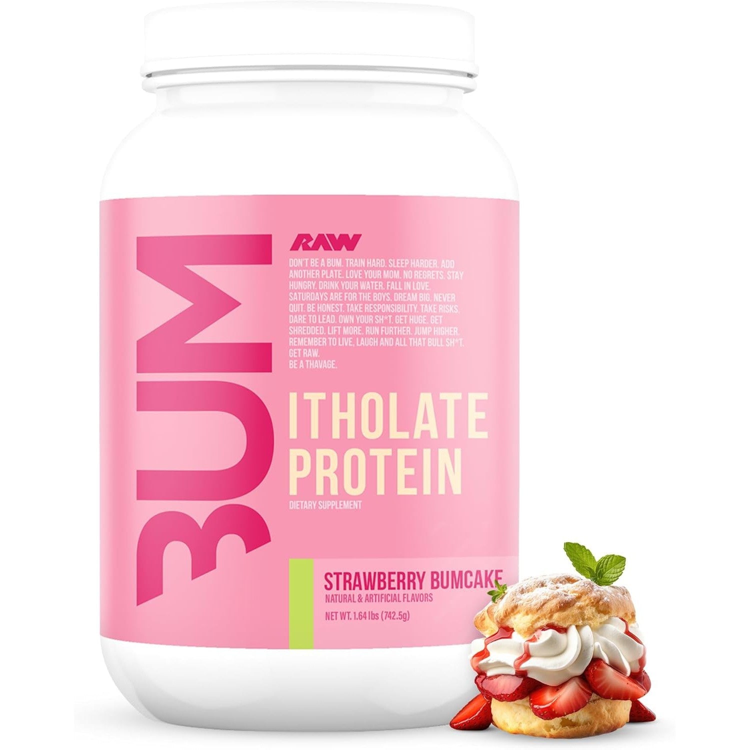Raw Nutrition CBUM Itholate Protein, Strawberry Bumcake - 742g