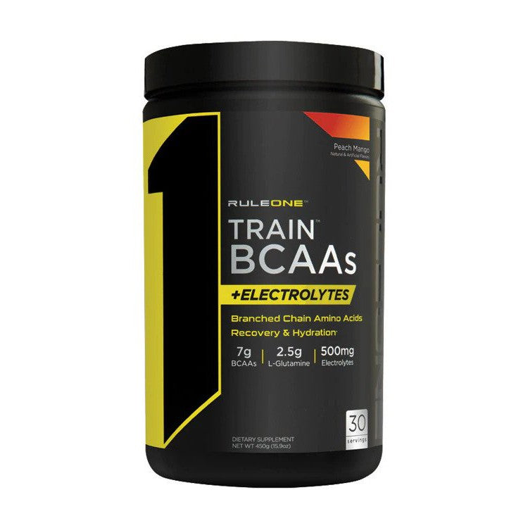 Rule One Train BCAAs + Electrolytes, Peach Mango - 450g