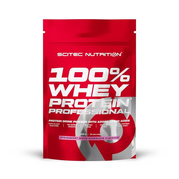 SciTec 100% Whey Protein Professional, Strawberry White Chocolate - 1000g