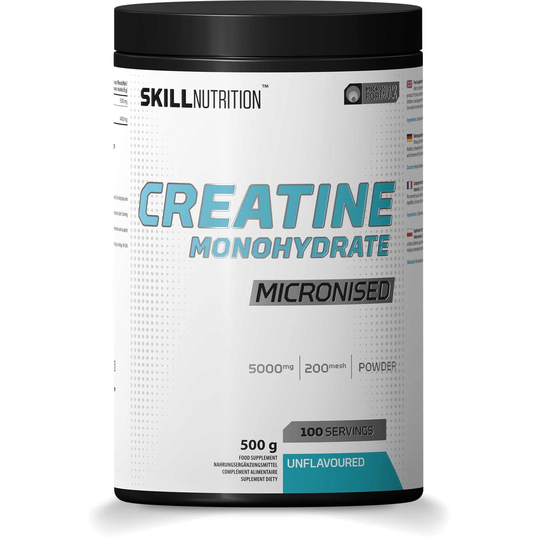 Skill Nutrition Micronised Creatine Monohydrate, Unflavoured - 500g