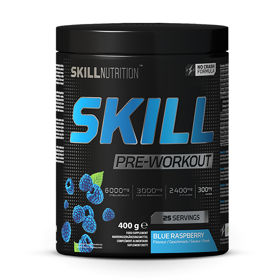 Skill Nutrition Skill Pre-Workout, Blue Raspberry - 400g