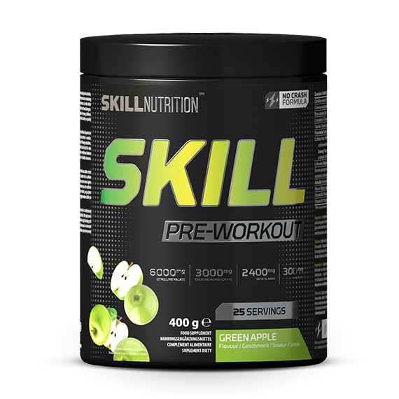Skill Nutrition Skill Pre-Workout, Green Apple - 400g
