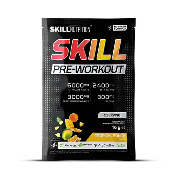 Skill Nutrition Skill Pre-Workout, Tropical Punch - 16g (1 serving)
