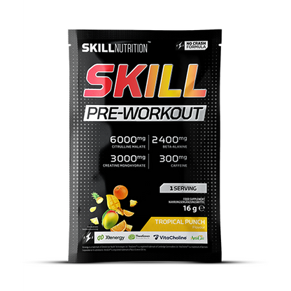 Skill Nutrition Skill Pre-Workout, Tropical Punch - 16g (1 serving)
