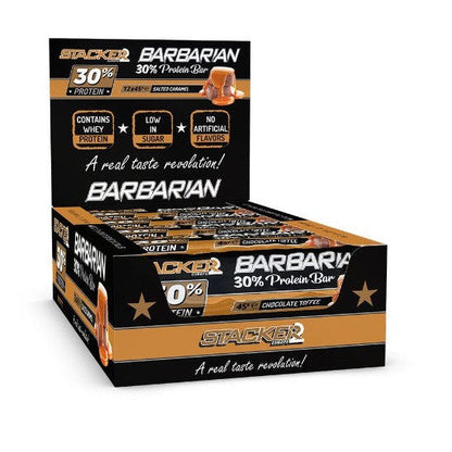 Stacker2 Europe Barbarian 30% Protein Bar, Chocolate Toffee - 12 x 45g