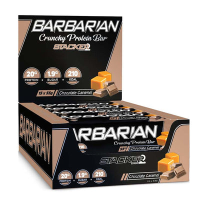 Stacker2 Europe Barbarian Crunchy Protein Bar, Chocolate Caramel - 15 x 55g