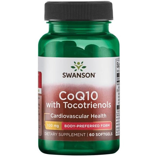 Swanson CoQ10, 100 mg (with 10mg Tocotrienols) - 60 softgels