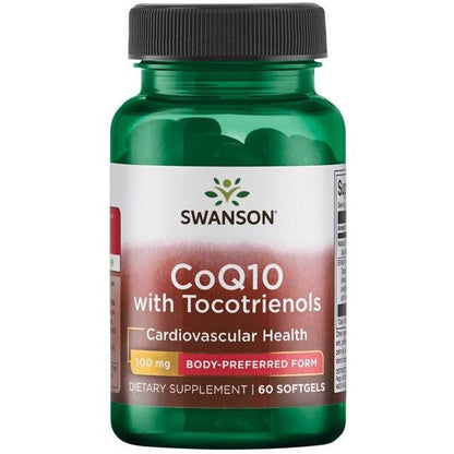 Swanson CoQ10, 100 mg (with 10mg Tocotrienols) - 60 softgels
