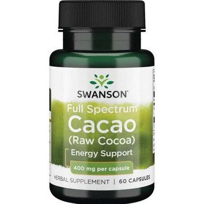 Swanson Full Spectrum Cacao (Raw Cocoa), 400mg - 60 caps