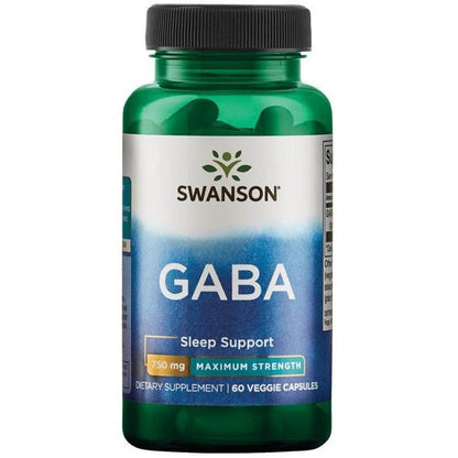 Swanson GABA, 750mg Maximum Strength - 60 vcaps