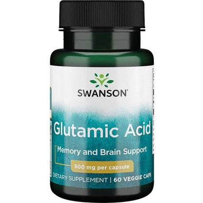 Swanson Glutamic Acid, 500mg - 60 vcaps