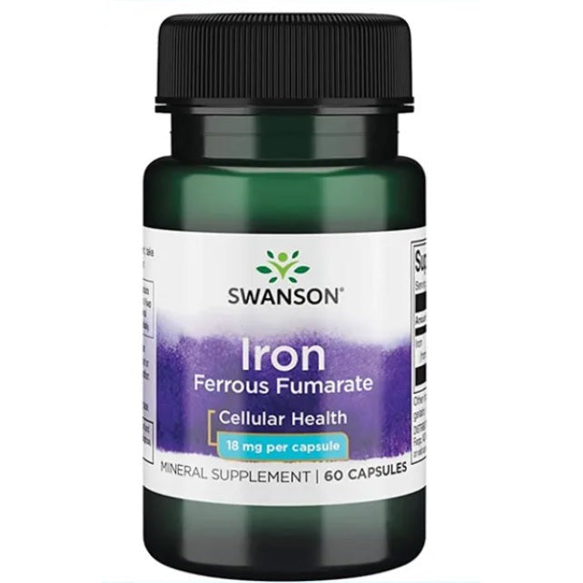 Swanson Iron (Ferrous Fumarate), 18mg - 60 caps
