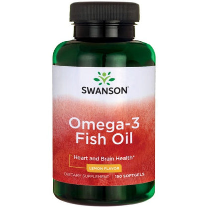 Swanson Omega-3 Fish Oil, Lemon - 150 softgels