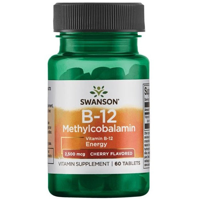 Swanson Vitamin B-12 Methylcobalamin, 2500mcg Cherry - 60 tablets
